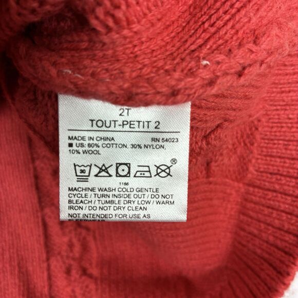 Janie and Jack Poncho Sweater Girls Ribbed Cable Knit Sz 2T Outerwear Holiday - Picture 7 of 7